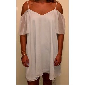 French Connection grey off the shoulder dress